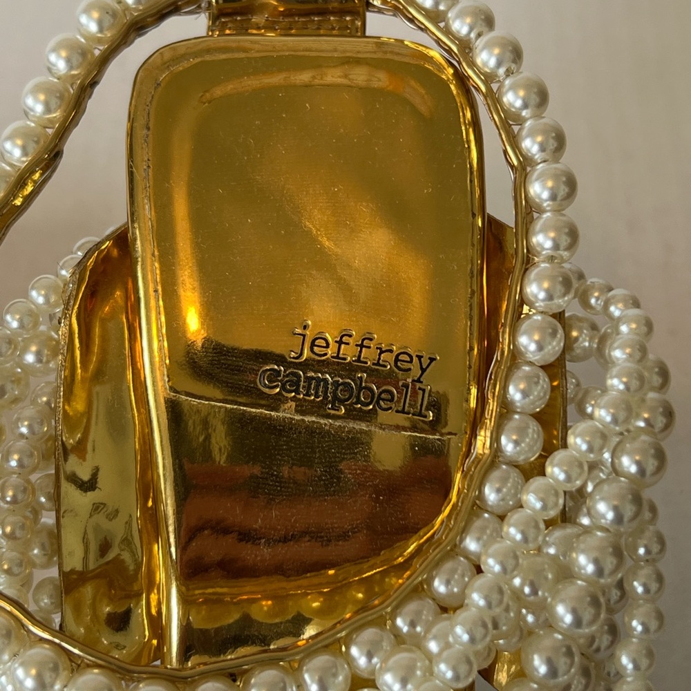 Jeffrey Campbell Pearl and Gold Fabric Sandals - Picture 7 of 8